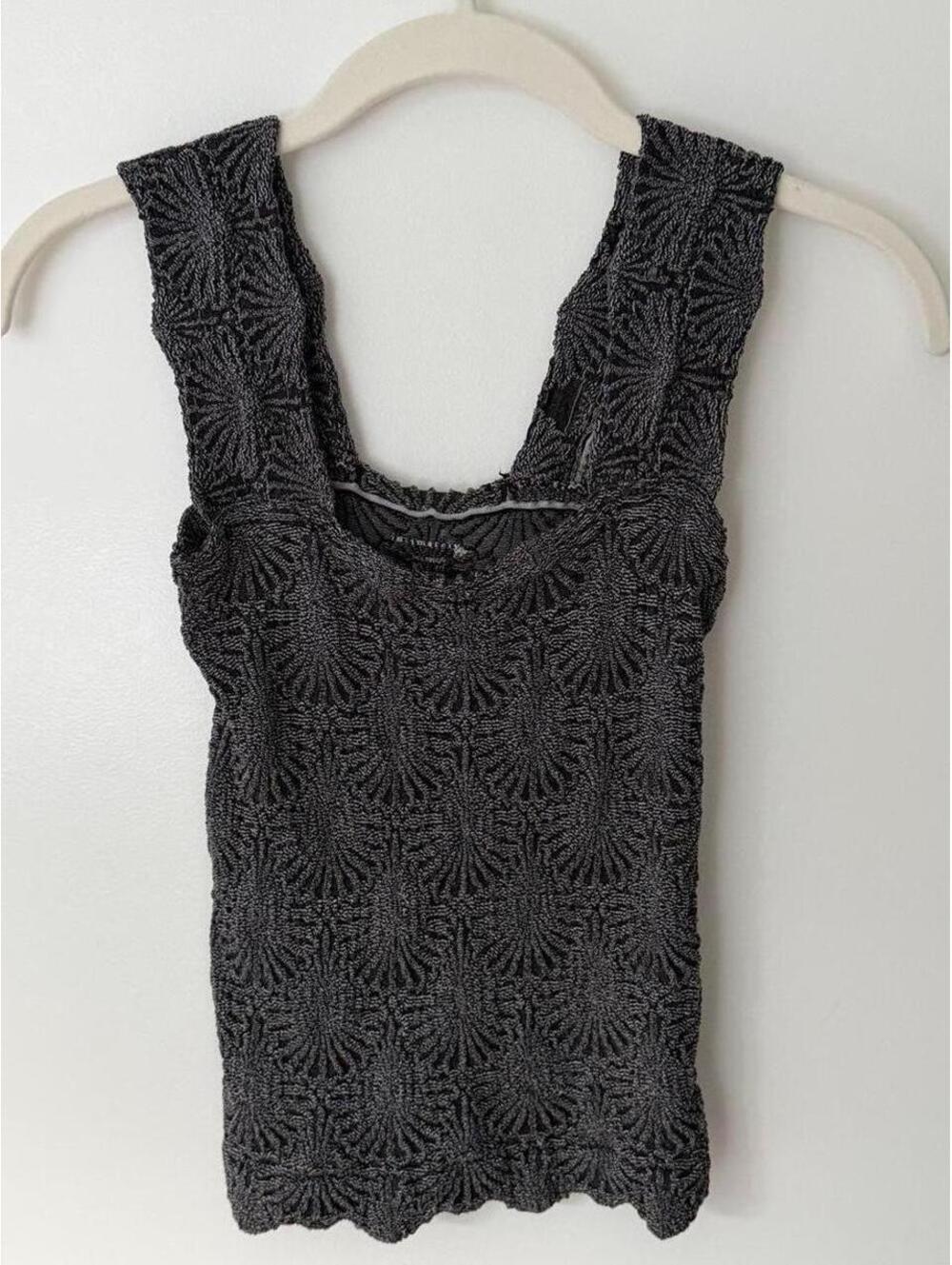 Free People Women's Grey and Black tank top - Picture 3 of 4